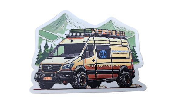 Overland Van Pixel Sticker